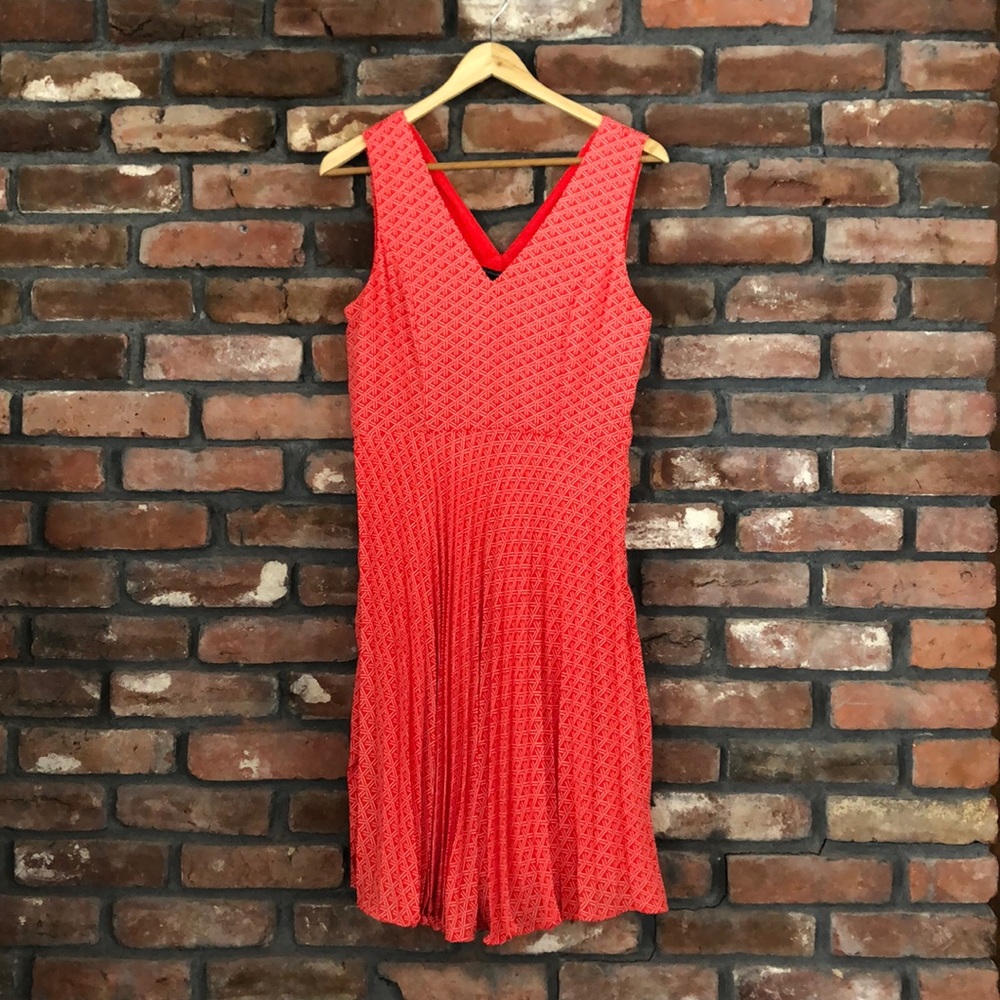 Bright Red Geometric Dress